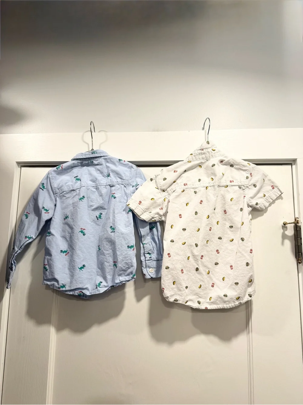Oshkosh Carters Boys 3T Button Down Shirt Bundle Lot Dinosaur Taco Burger Summer